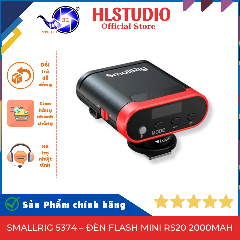 SmallRig 5374 RS20 2000mAh Mini Flash GN12 USB-C HL Studio