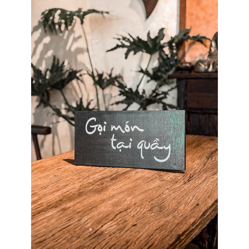 WOODEN BOARD CALLS ITEMS AT COUNTER • LUXURY UV PRINTING • HIGH DURABILITY