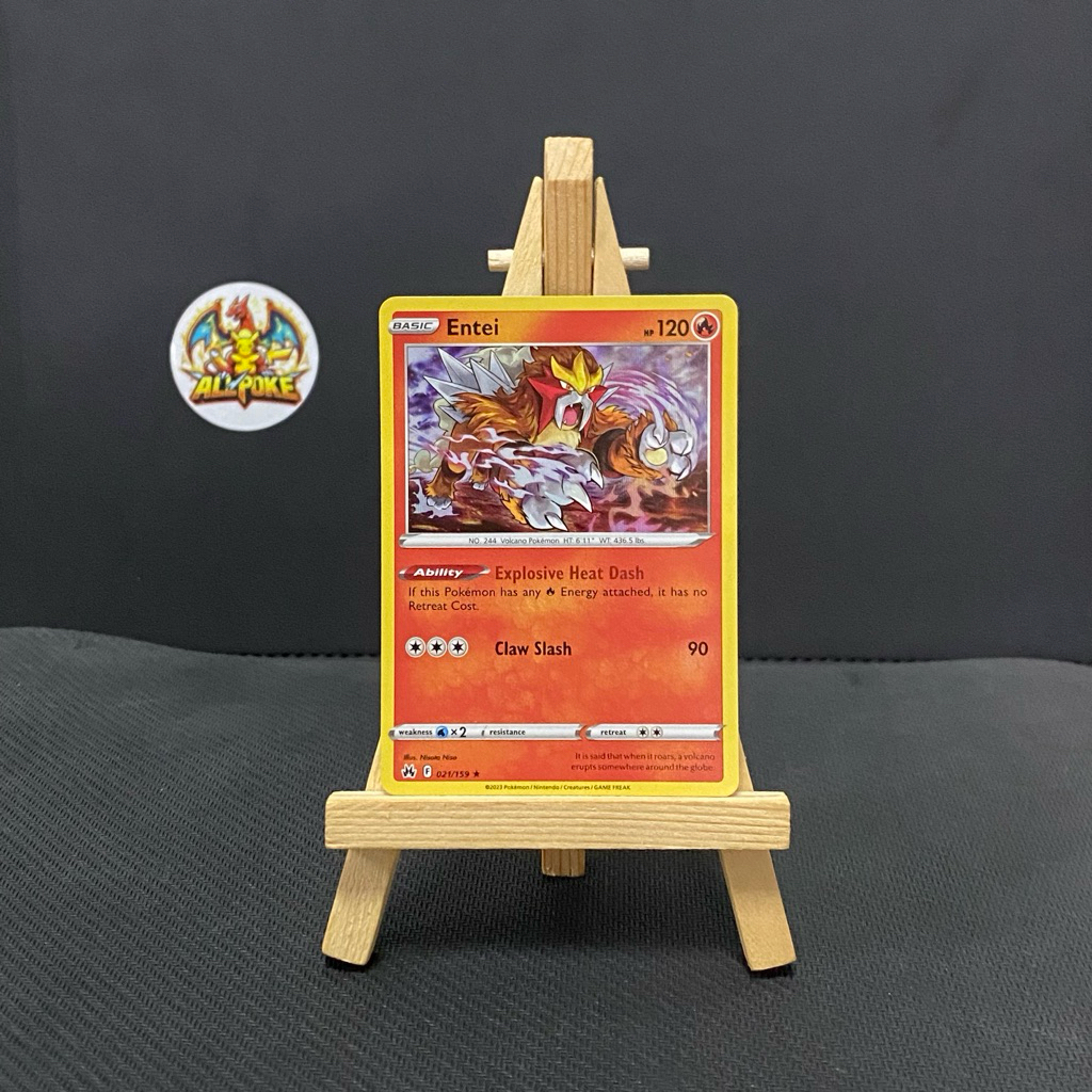 การ์ดโปเกมอนแท้ 1 ใบ Etei - 021/159 - Holo Rare -M-NM