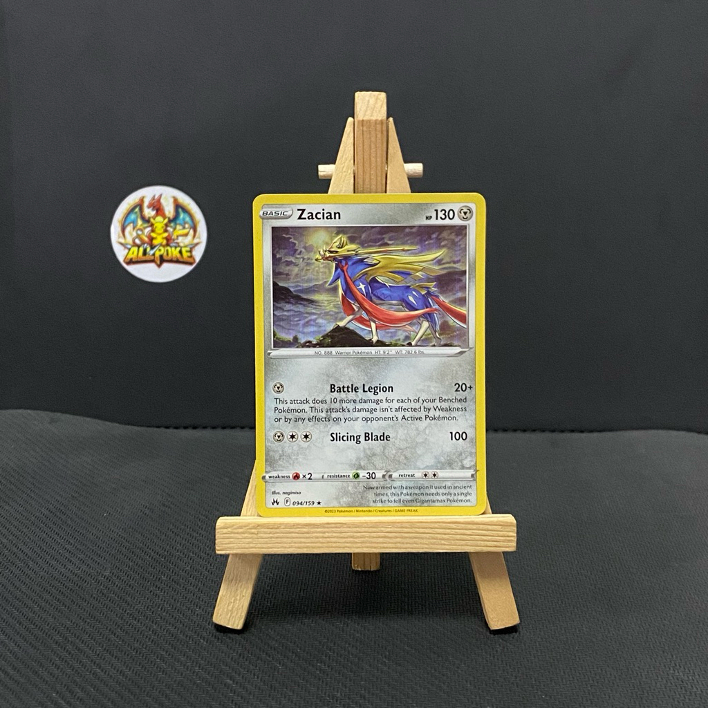 การ์ดโปเกมอนแท้ 1 ใบ,Zacian - 094/159 - Holo Rare M-NM