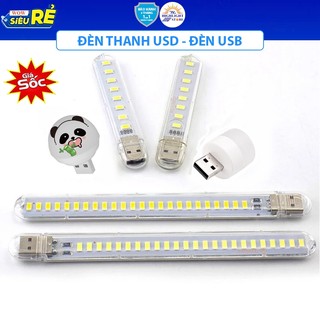 Thanh đèn LED mini 8 bóng, 24 bóng, Đèn USB siêu sáng cổng cắm USB để bàn học, đọc sách, đèn ngủ