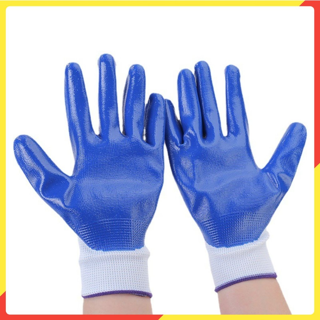 ถุงมือเคลือบยาง 60 คู่ - ถุงมือป้องกันแรงงาน_ ถุงมือทํางานทาสี-ถุงมือป้องกันยางสําหรับทํางาน