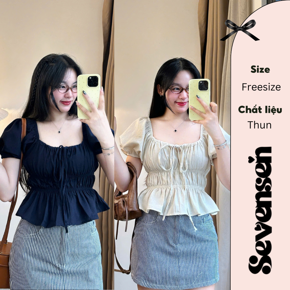 เสื้อเชิ้ต Coquette Babydoll ผ้าลินินน่ารัก Sevensen - Bbd581