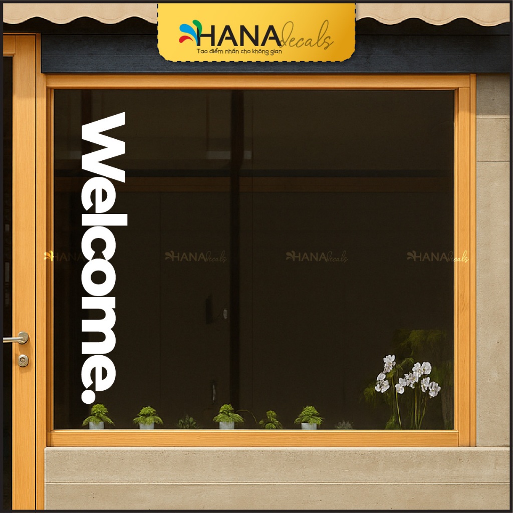 Welcome Welcome Welcome Welcome Glass Door Decorative Decal - ติดง่าย - Hana Decals