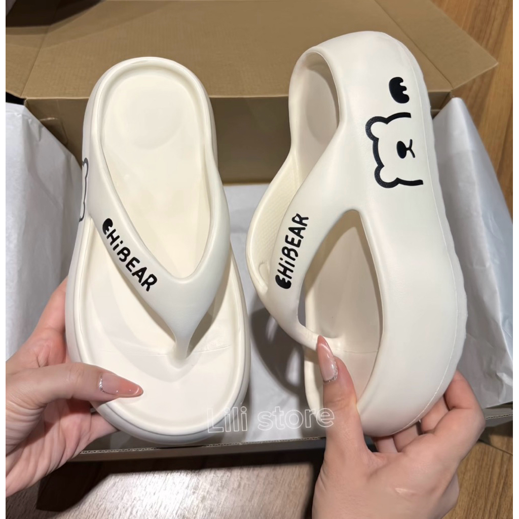 LiliDep- รองเท้าแตะผู้หญิงรูปหมีน่ารัก พื้นรองเท้าสูง 6.5 ซม. วัสดุ eva แบบนุ่ม Qccc l1 - ZNG