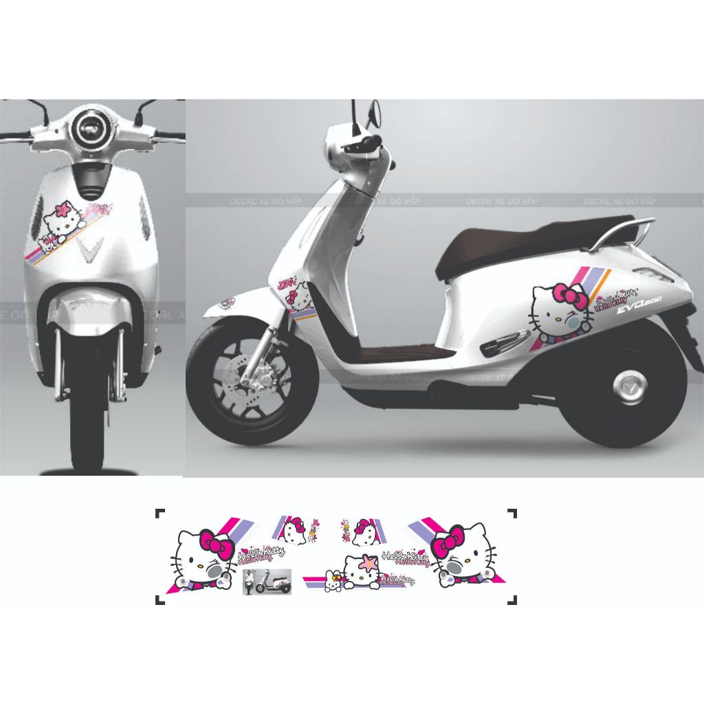 สติ๊กเกอร์ติดรถยนต์ EVO 200 - EVO NEW - EVO GRAND CUTE LELO - KITTY STAMP MODEL PRINTED IN 3 ชั้นพร้