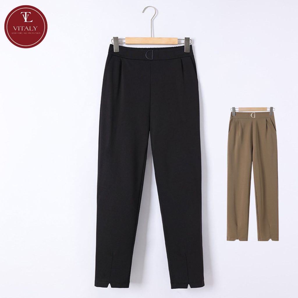 กางเกงทรงตรงวัยกลางคนกางเกงขาสั้นผู้หญิงทําจากผ้าฝ้ายยืดหยุ่นสวมใส่สบาย VITALY Q4