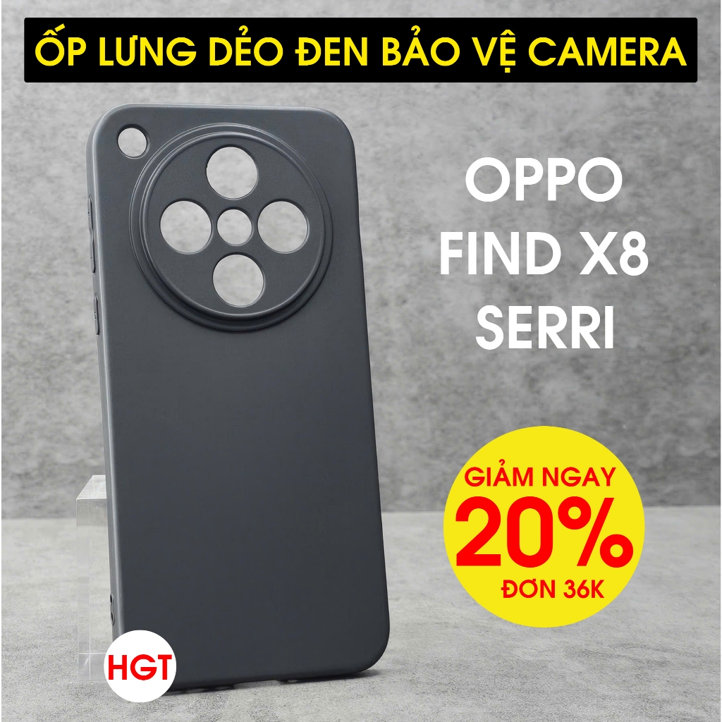 เคส Oppo Find X8 / X8S / X8 Pro / X8 Ultra / X8S Plus ยืดหยุ่นสีดําระดับพรีเมียม