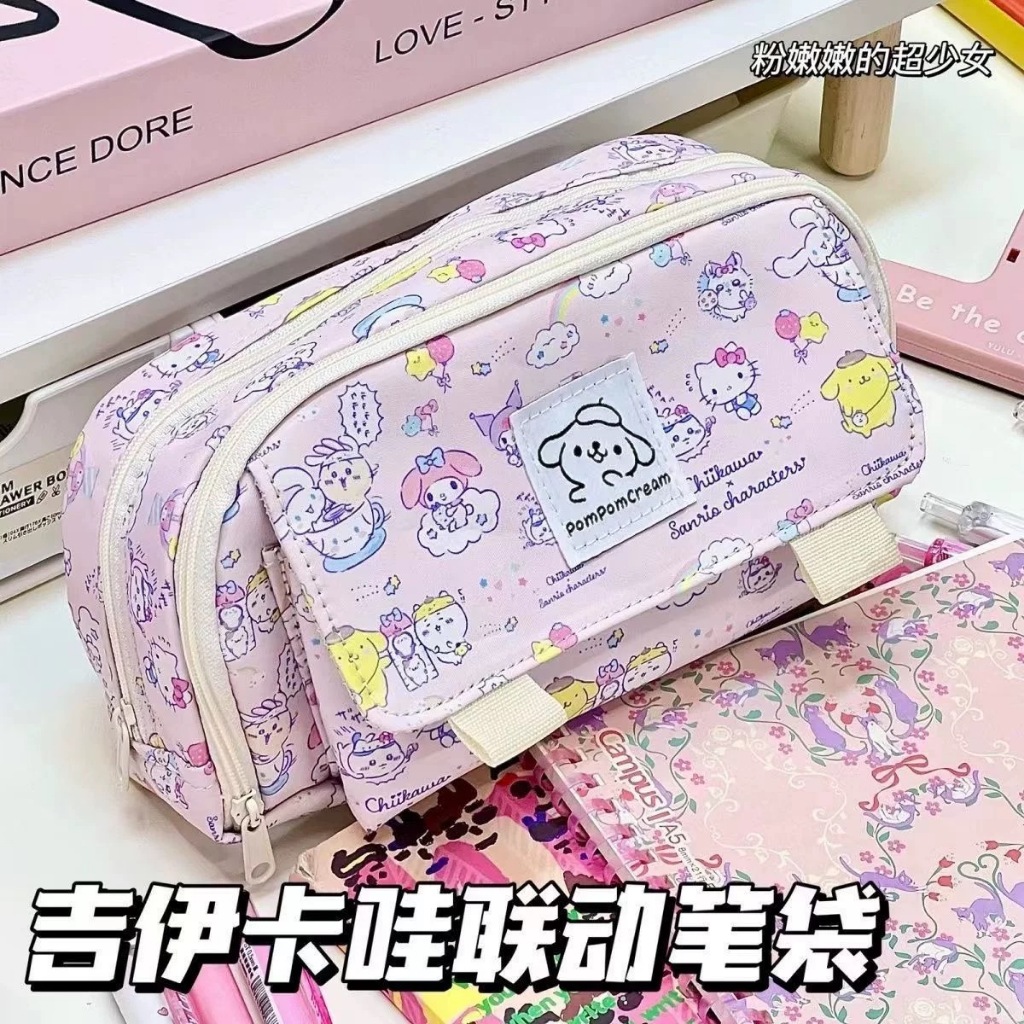 ️ กระเป๋าปากกา Cikawa น่ารัก – รูปทรง Gii-kawa ความจุขนาดใหญ่ วัสดุทนทาน