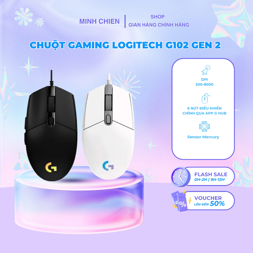Logitech G102 / G203 Lightync LED RGB Gaming Mouse - ของแท้