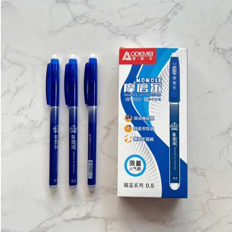 ปากกาเจลลบได้ CODE 3180 Aodemei Cap 2 เคล็ดลับลบได้ 0.5mm Nib