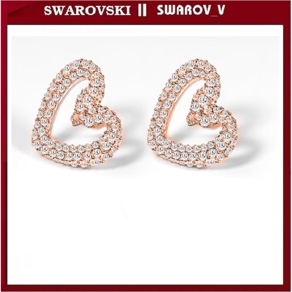 587 PINK GOLD Iconic FASHION EARRINGS ➖ หัวใจ และ@ ⋆