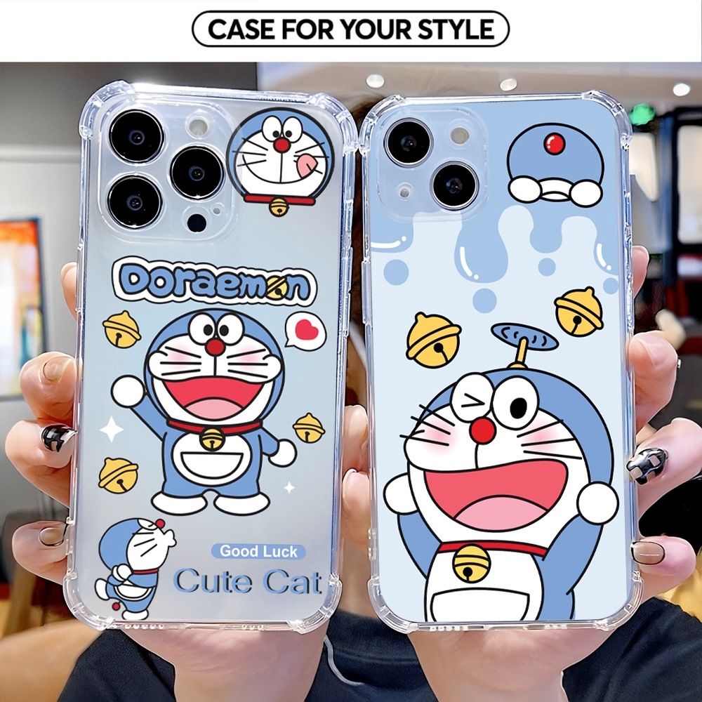 เคส Samsung สําหรับ S25/S25 FE/S24/S24 FE/S23/S25 รูปร่าง Doremon กันกระแทกเป็นพิเศษ