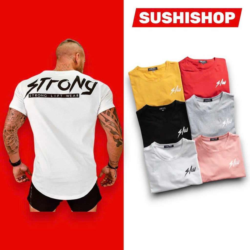 เสื้อยืดกีฬาผู้ชาย LVFT STRONG เท่ ผ้าฝ้ายไม่ระบาย ASTN1