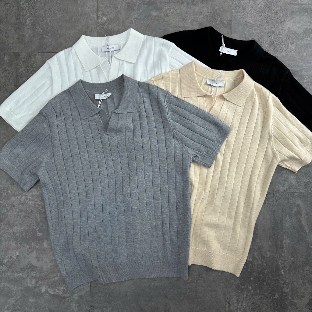 เสื้อโปโลแขนสั้นเรียบง่าย XT XinTao B5677 BuiVintage ผ้าคอตตอนเนื้อนุ่มคุณภาพสูง