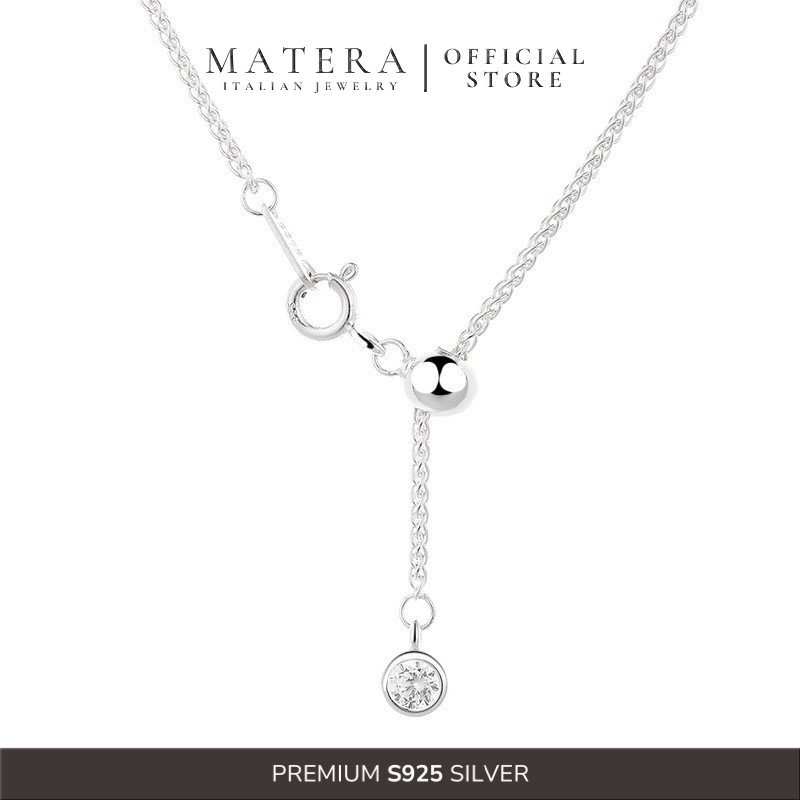 [มาใหม่] Gracy Tassel MATERA S925 สร้อยคอเงินผู้หญิงพร้อมเชือกหินยาววินเทจ MDC67