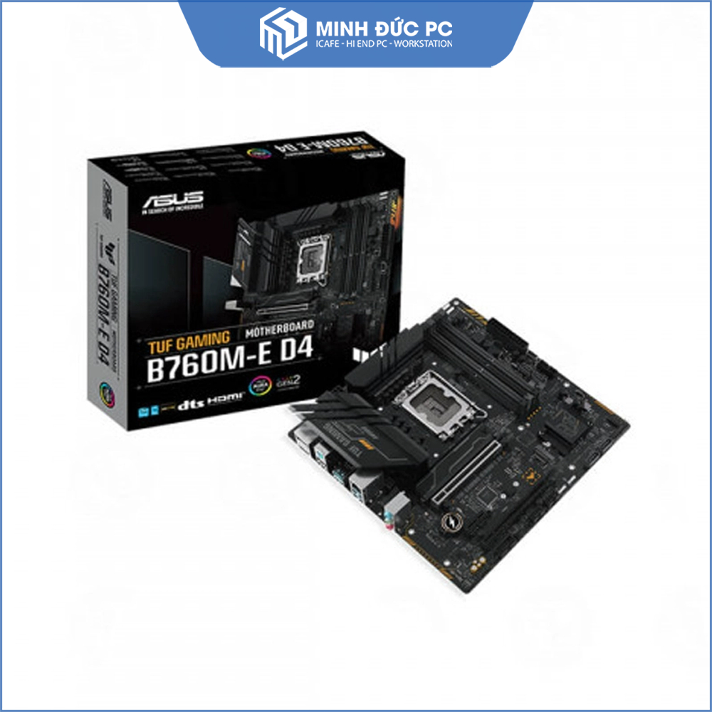 เมนบอร์ด ASUS TUF GAMING B760M-E D4 | Intel B760, mATX, 4 ช่อง DDR4