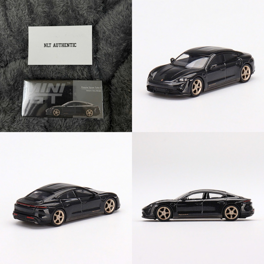 MiniGT Porsche Taycan Turbo S Volcano สีเทาเมทัลลิก