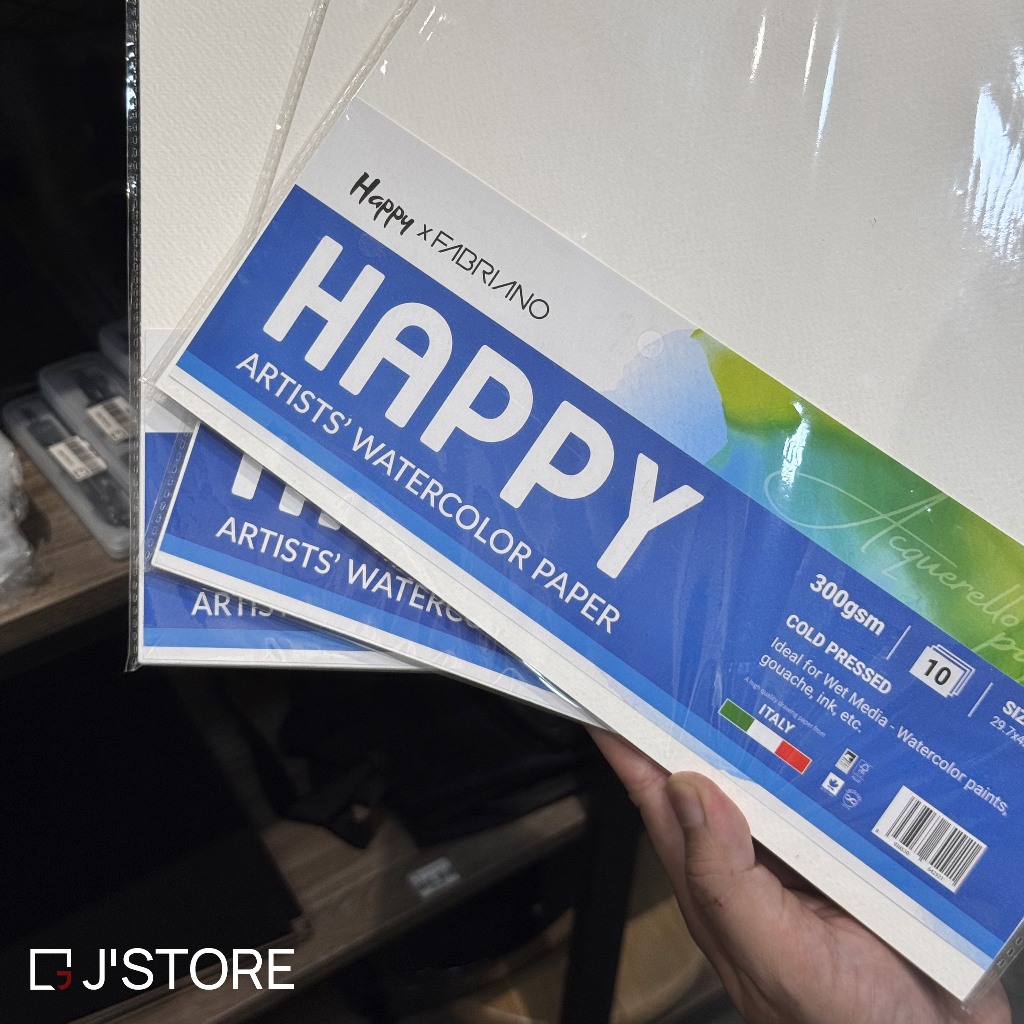 HAPPY WATERCOLOR DRAWING PAPER 300GSM | A3 - A4 -A5 | เครื่องมือทาสี JSTORE