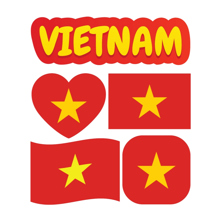 Lah Art Vietnam Flag Sticker, National Flag Sticker Decal กันน้ํา, ทนทาน, Adhesion ที่ดี