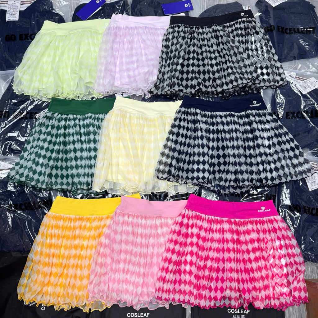 {COSLEAF}Sporty กระโปรงตาข่ายชีฟองบางและเบา