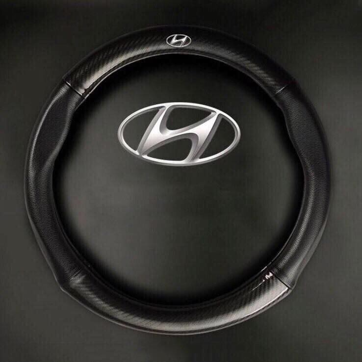 ฝาครอบพวงมาลัยคาร์บอนสําหรับ Hyundai I10, I20, I30, Accent, Santafe, Tucson, Kona, Getz, Avante, Ela