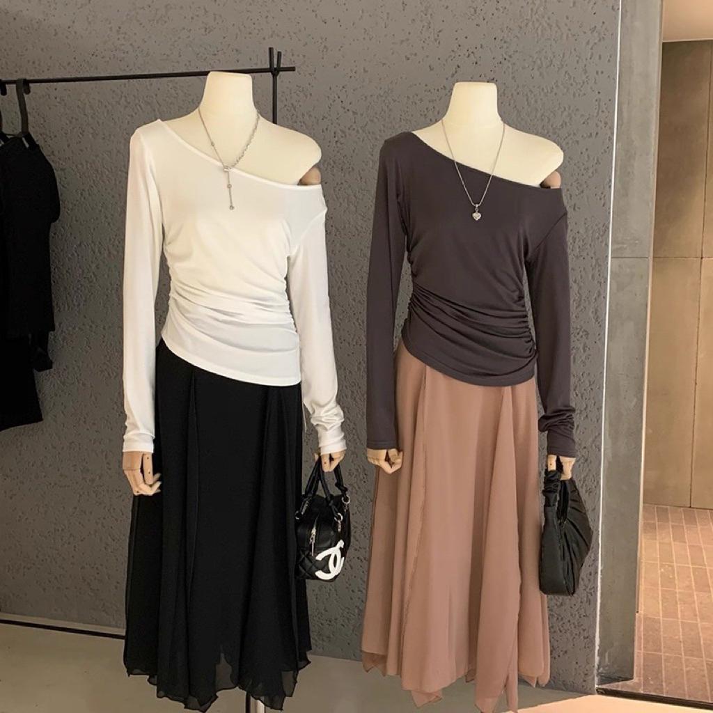 WGWE WGWE | วิลเลียม เสื้อยืดแขนยาวเปิดไหล่ 6634