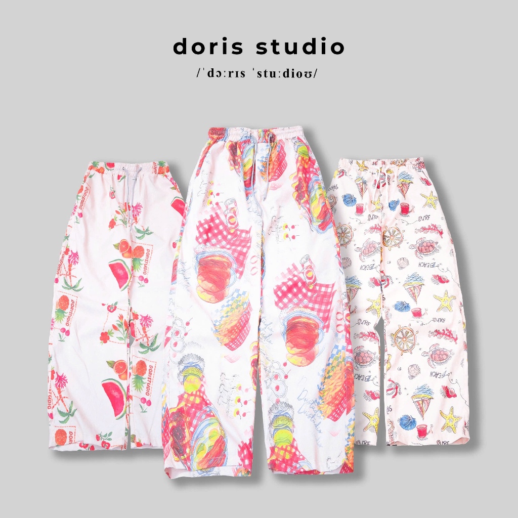 [Opening Deal] กางเกงผ้าสักหลาด Doris / Doris มีลาย / ฟอร์ม unisex