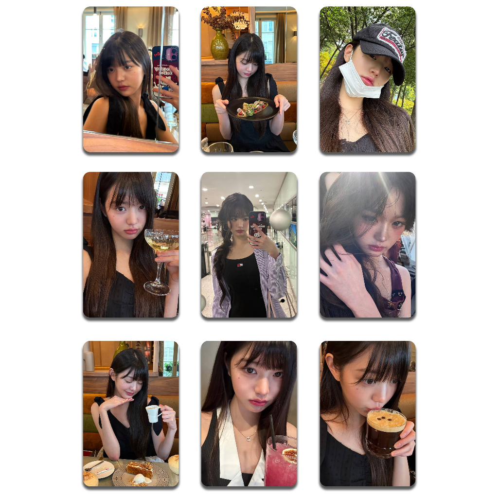 Wonyoung IVE Card Type 1 - การ์ดแข็งพร้อมมุม - ฟรีท็อป+สติ๊กเกอร์