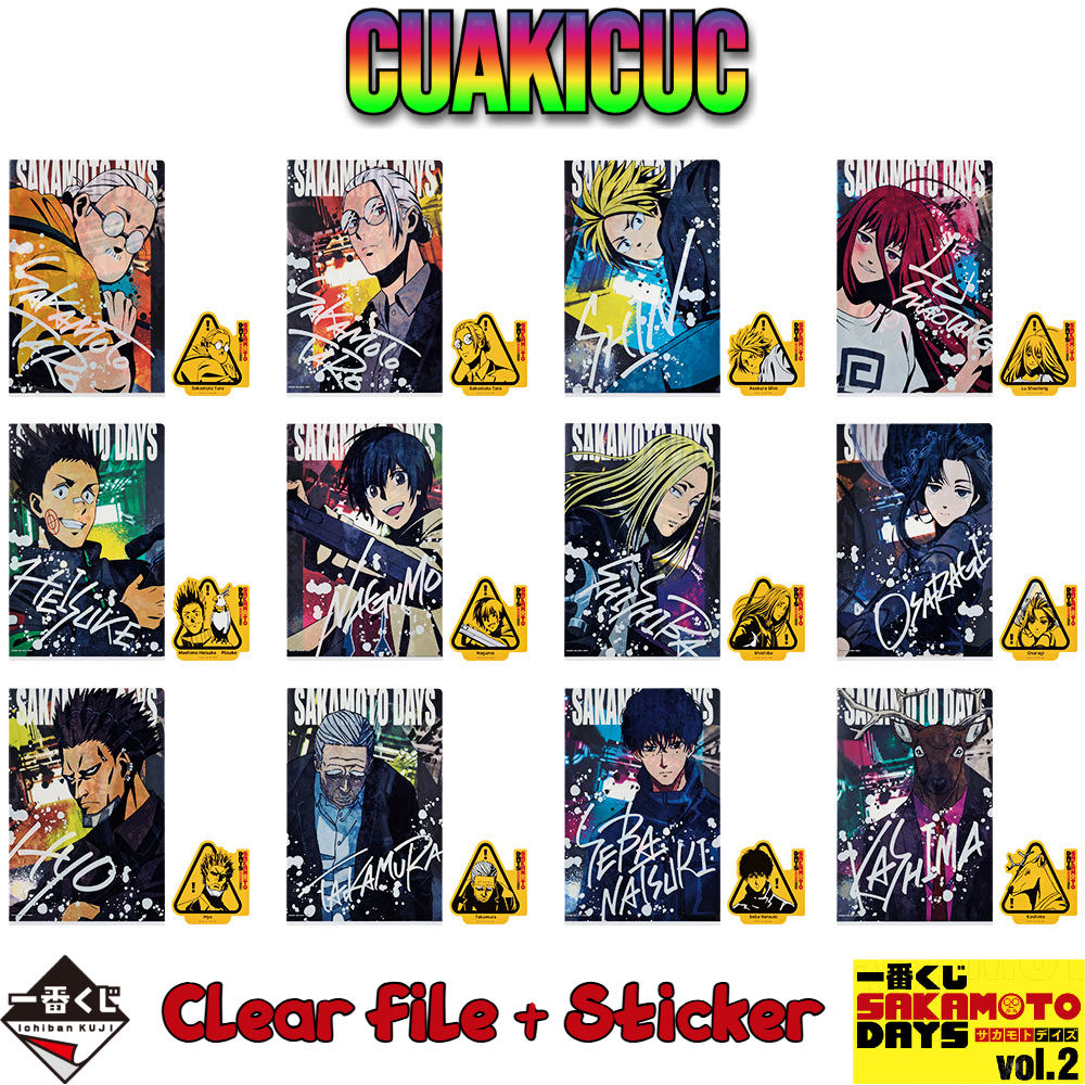 BANDAI แฟ้มใส A4 + สติ๊กเกอร์ Sakamoto Days Ichiban Kuji vol.2 - สินค้าแสดงผลระดับพรีเมียม