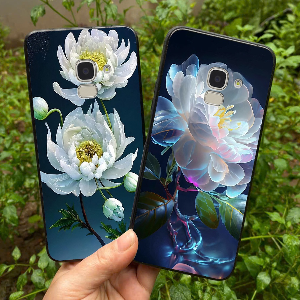 เคสสําหรับ Samsung ss j6 plus / ss j6+ / a8 plus 2018 พร้อมพิมพ์ลายดอกไม้สวยงาม