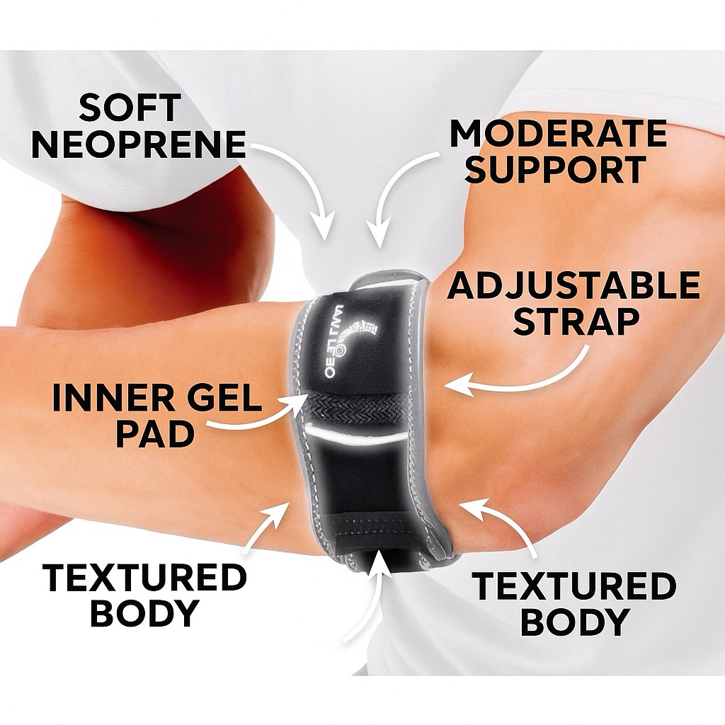 (สินค้า Mueller ของแท้ – USA) Mueller HG80 Elbow Protector - Tennis Elbow Support (79018)