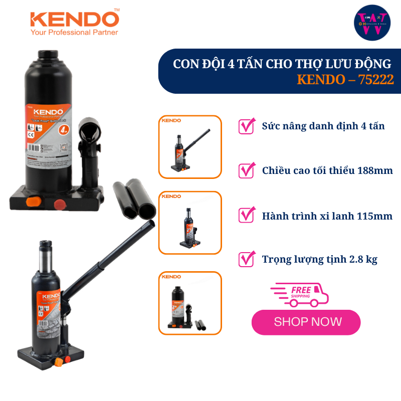 เคนโด้ 75222 ทีมไฮดรอลิก 4 ตัน – กันรั่ว ปลอดภัย ทนทาน สะดวก