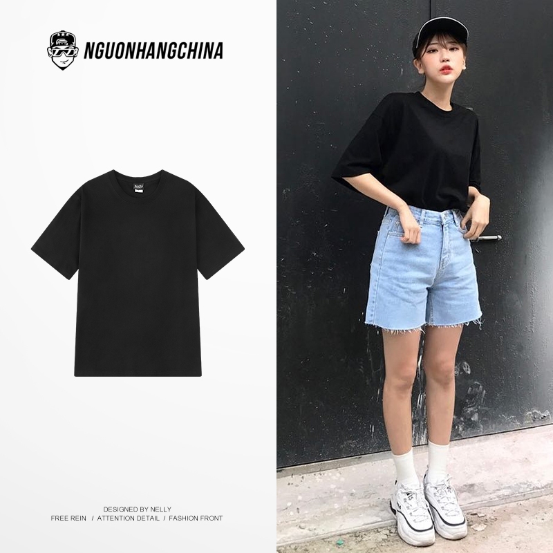 Nelly Heybig เสื้อยืดแขนสั้นสีดําล้วน