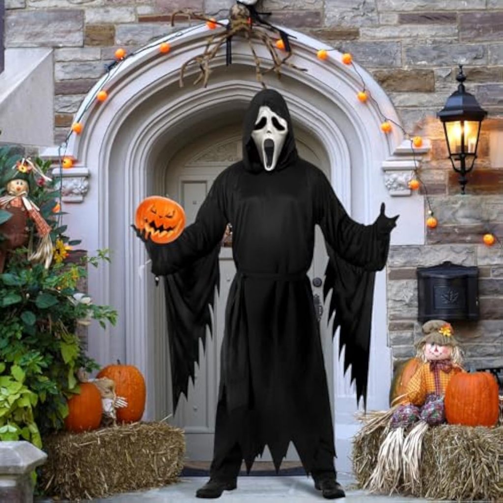 Scream ชุดฮาโลวีน – Unisex ฟรีไซส์ คอสเพลย์เทศกาลผี