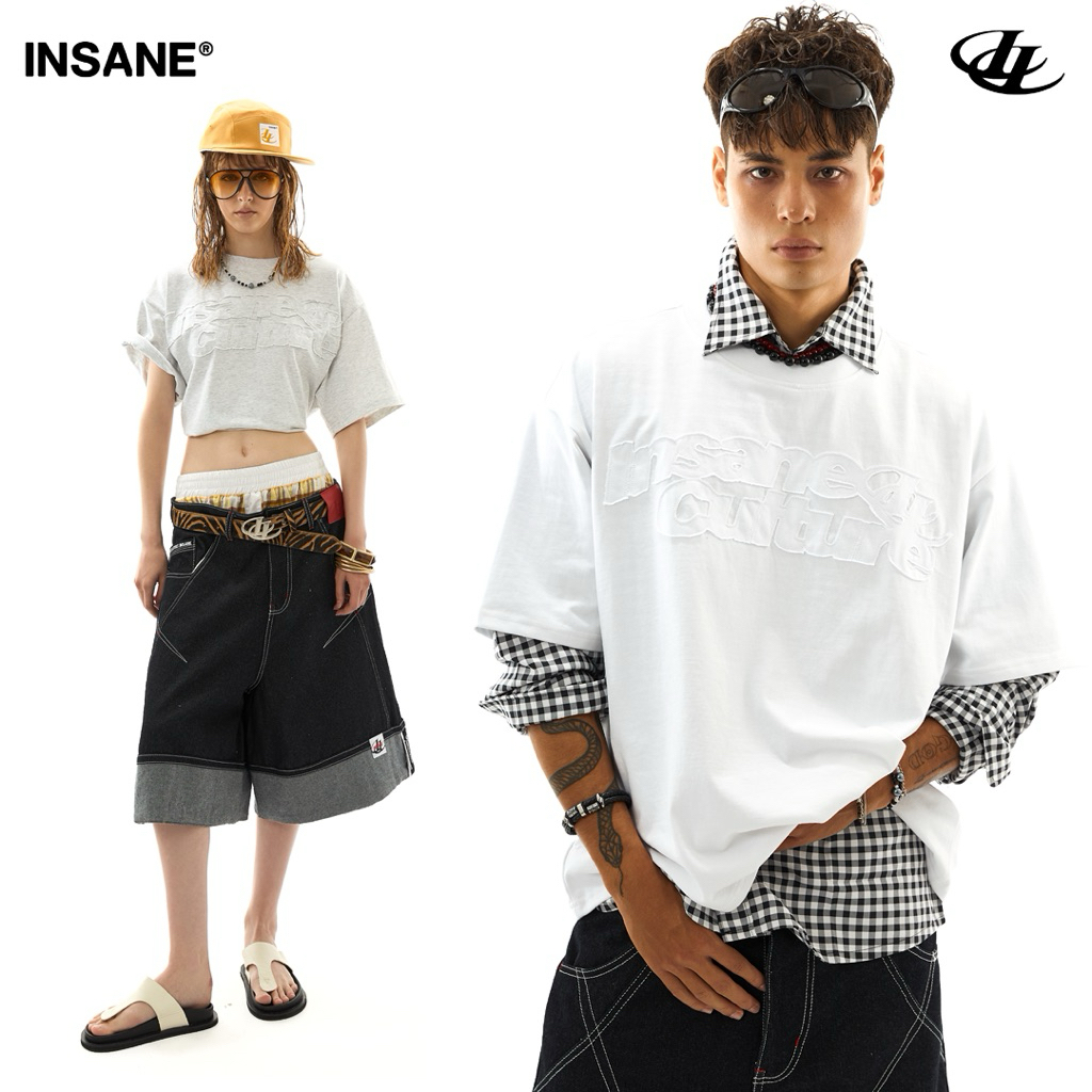 InsaneClo RAW TEE Form Boxy ผ้าคอตตอน Unisex