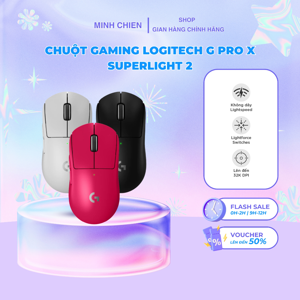 เมาส์สําหรับเล่นเกม Logitech G PRO X SUPERLIGHT 2 Lightspeed Switch LightForce