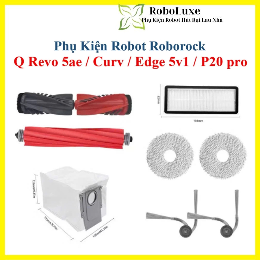 อุปกรณ์เสริมเครื่องดูดฝุ่นหุ่นยนต์ Roborock Q Revo 5AE, Edge 5V1, Curv, P20 pro, QR 789 แปรงหลัก, ตั