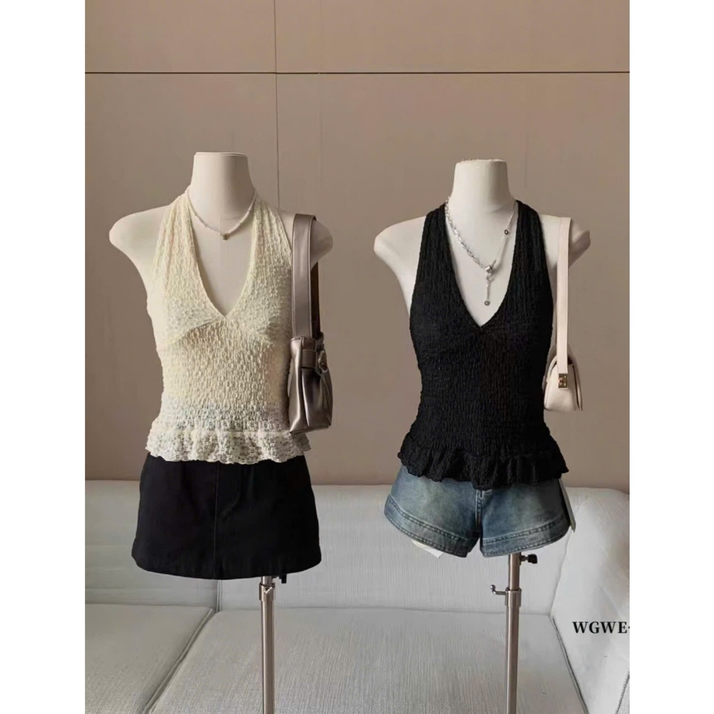 Wocanh6959 WGWE C610 เสื้อคล้องคอปักลายดอกไม้ 6427 SLN สไตล์ผู้หญิง