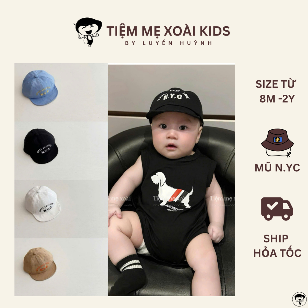 หมวกเบสบอล Nyc สําหรับเด็ก 6m -1y-mango mom shop
