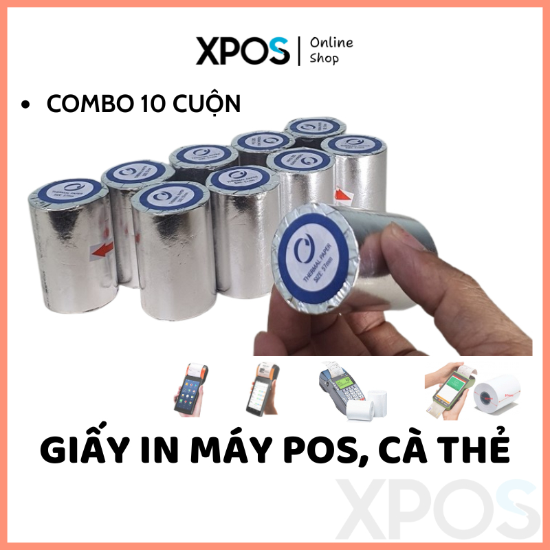 [COMBO of 10 ROLLS] Thermal Bill Printing Paper K57x38mm – สําหรับมือถือ POS Card Machine PAX D210, 