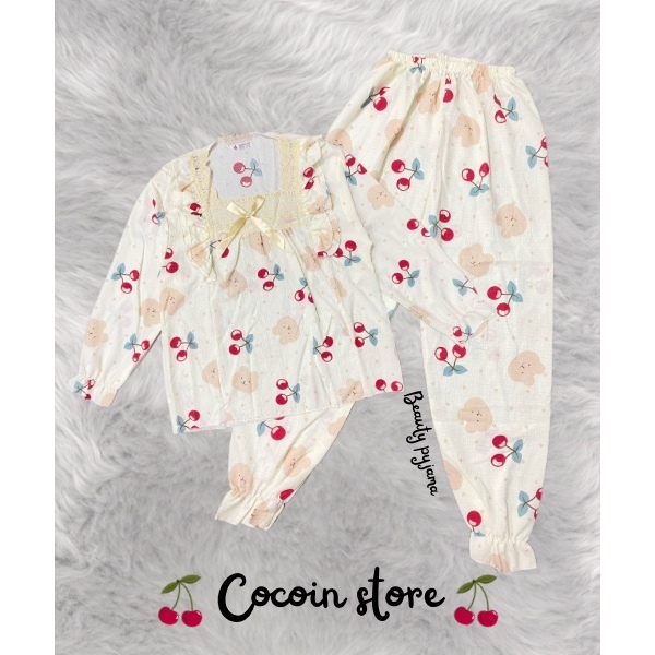 CHERRY PATTERN LONG PYJAMA