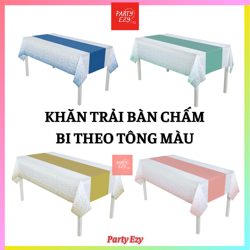 (WATERPROOF) POLISHED TABLE CLOTH สี TONE (3 สี) - DISPOSABLE PVC TABLE CLOTH