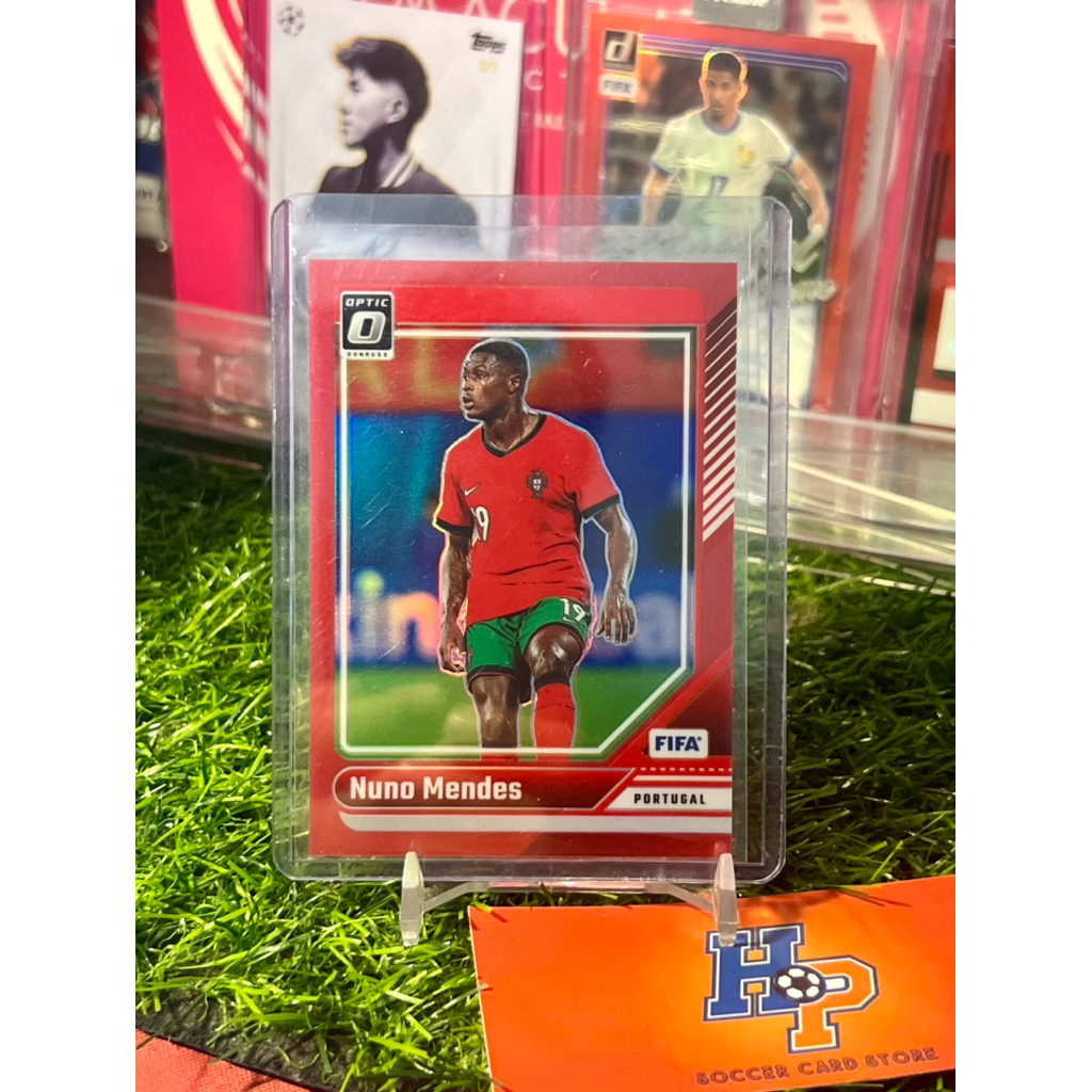 Nuno Mendes Red On Red Football Card /299 Panini Donruss 2024/25