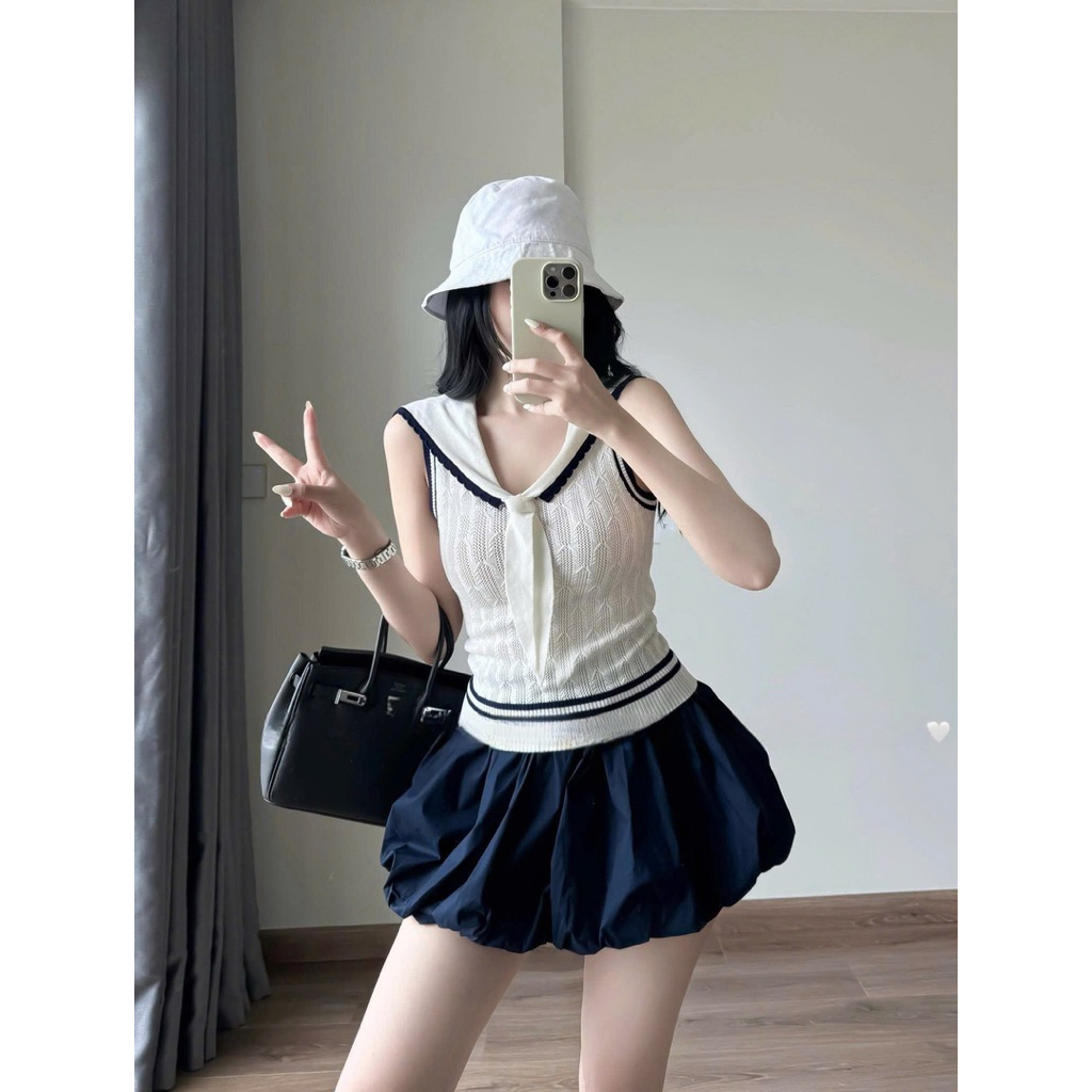 (สินค้า QCCC) สเวตเตอร์ mtg สุดน่ารัก คอปกกะลาสีและผ้าพันคอ จาก QCCC