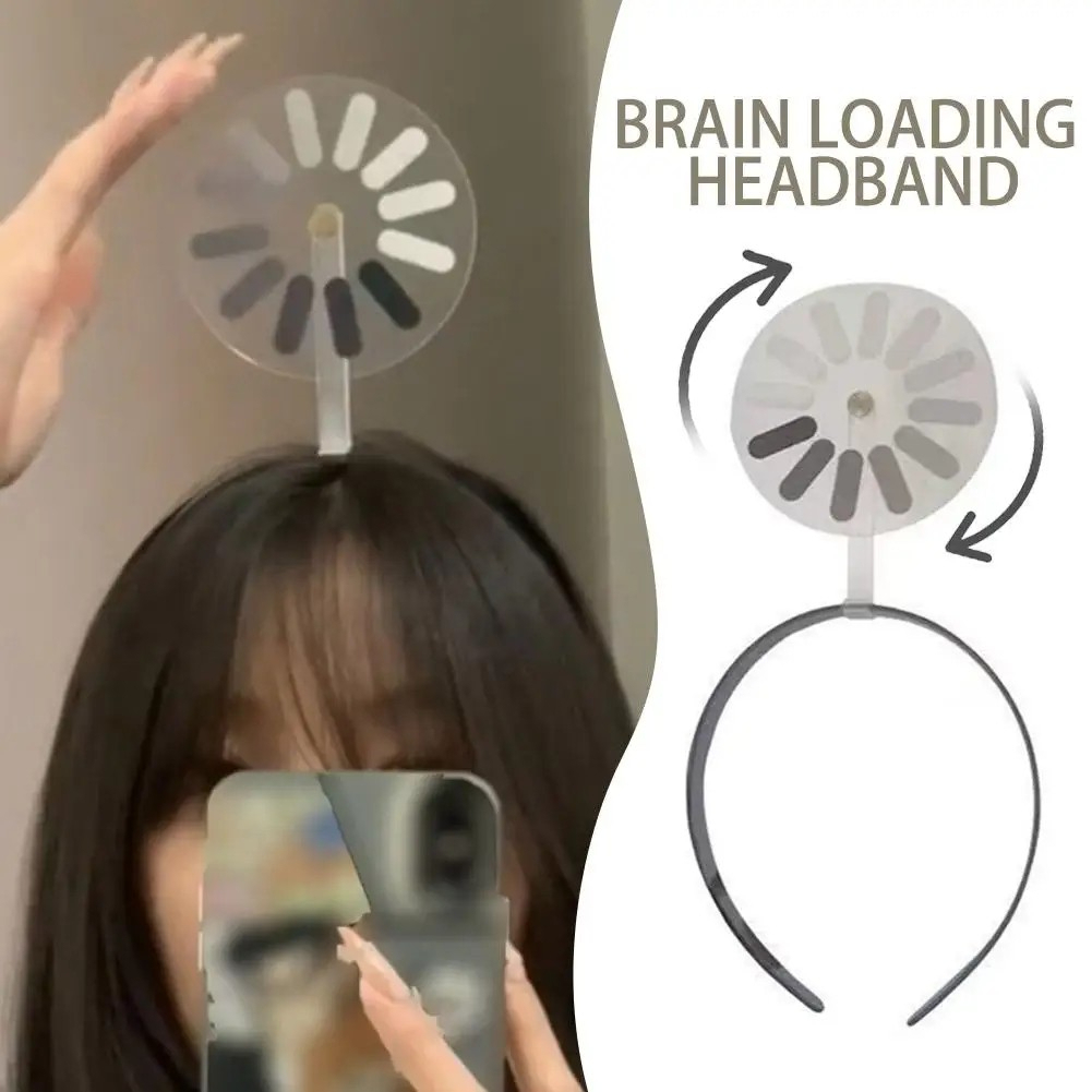 ที่คาดผมแบบหนีบหมุนได้ Brain LOADING - เครื่องประดับผมวงกลมที่ไม่ซ้ําใคร