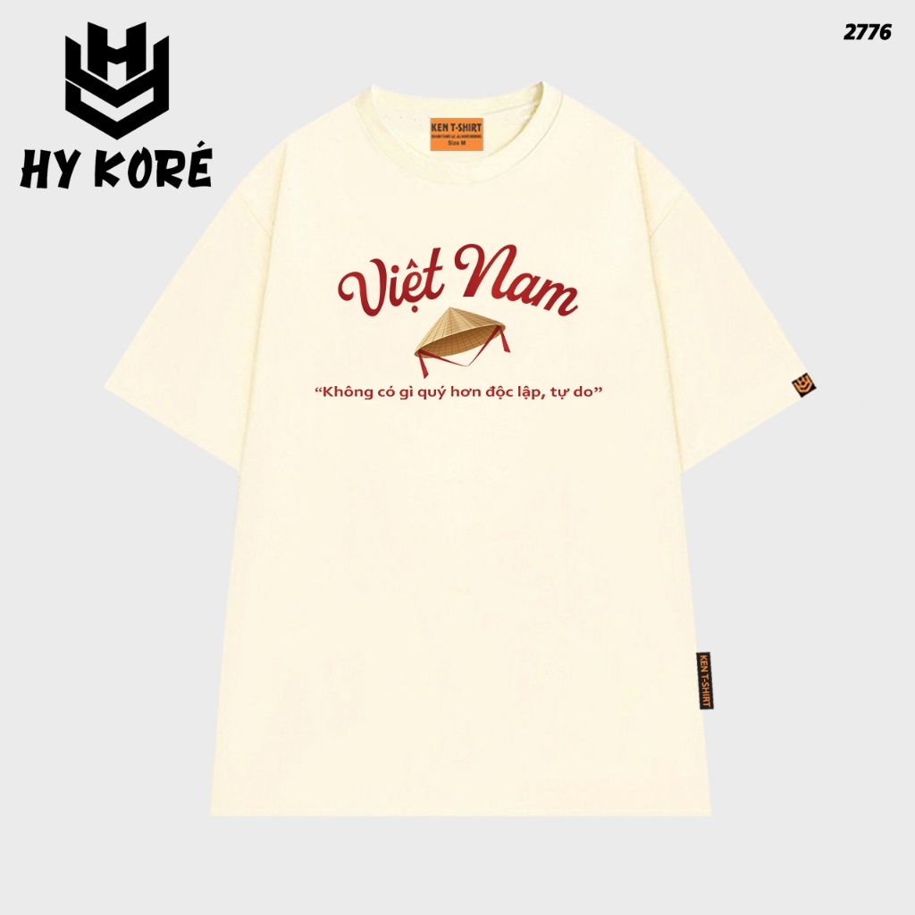 เสื้อยืด Format หลวม HY KORÉ VIETNAM LEAF HAT 2776 สีสไตล์เก่า