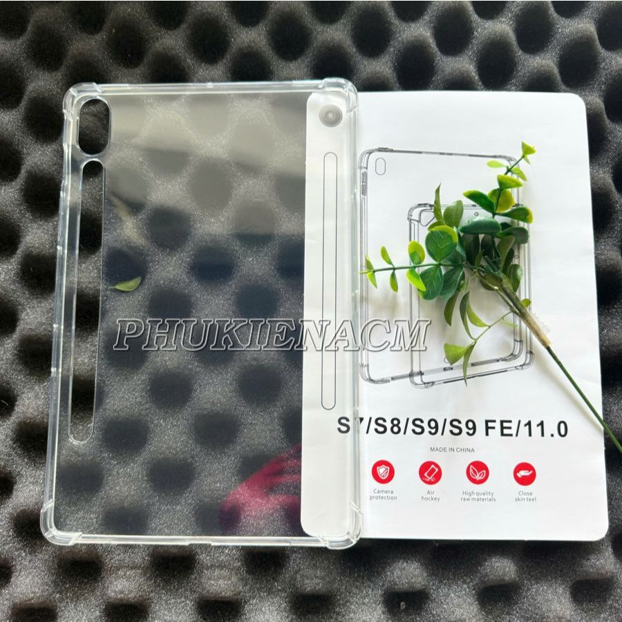 เคสสําหรับ SAMSUNG GALAXY TAB S9 / S9 FE (X710 / X716B / X510 / X516B) เคสยืดหยุ่นโปร่งใสพร้อมขอบกัน