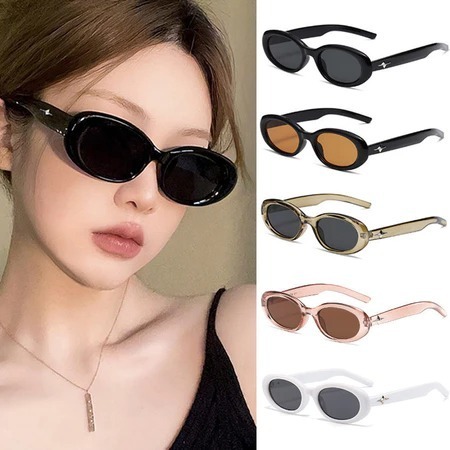 Lichey1 แว่นตาทรงรี Y2K Retro Style Small Frame Anti-UV400