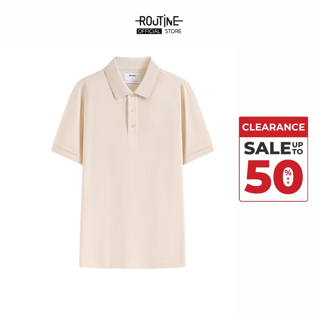 เสื้อโปโลผู้ชายแขนสั้นคอปกเข้ารูป - Routine 10F24POL022
